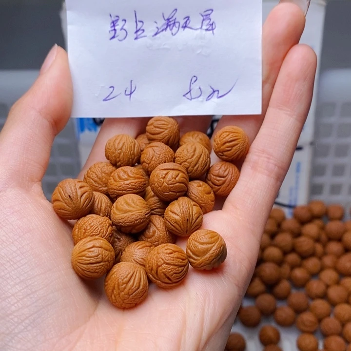欲***酒手串桃核11mm左右野生满天星24颗（打孔）
