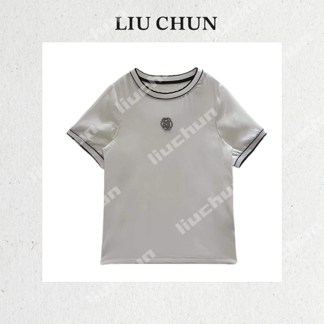 【线条玫瑰】CHUN家桑蚕丝双乔T恤