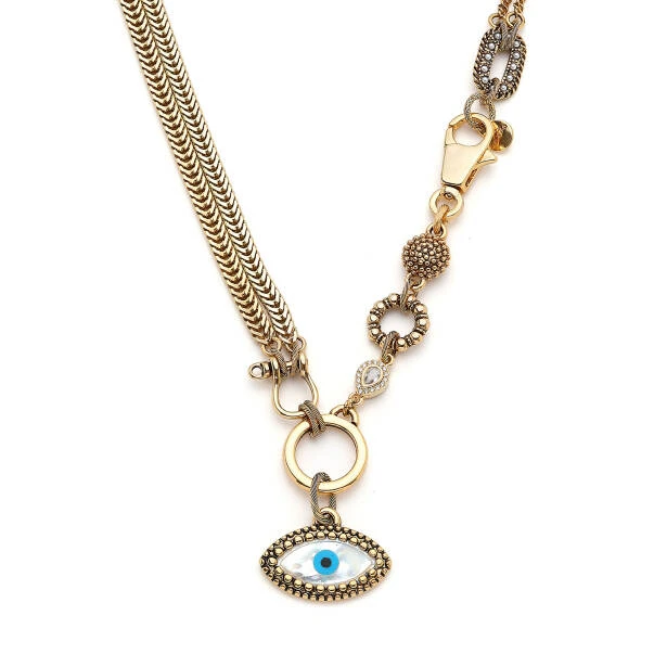 铜合金项链 土耳其MON眼睛宽项链时尚轻奢【正品中古】6