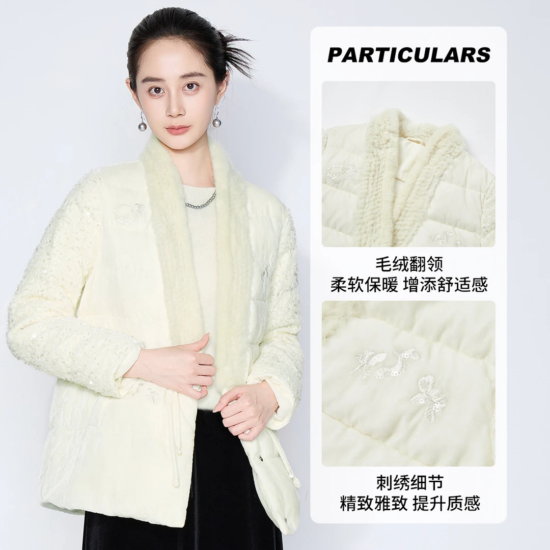 【小云总】中长款保暖白色国风宽松型女装女复古小香风VH04DCH0