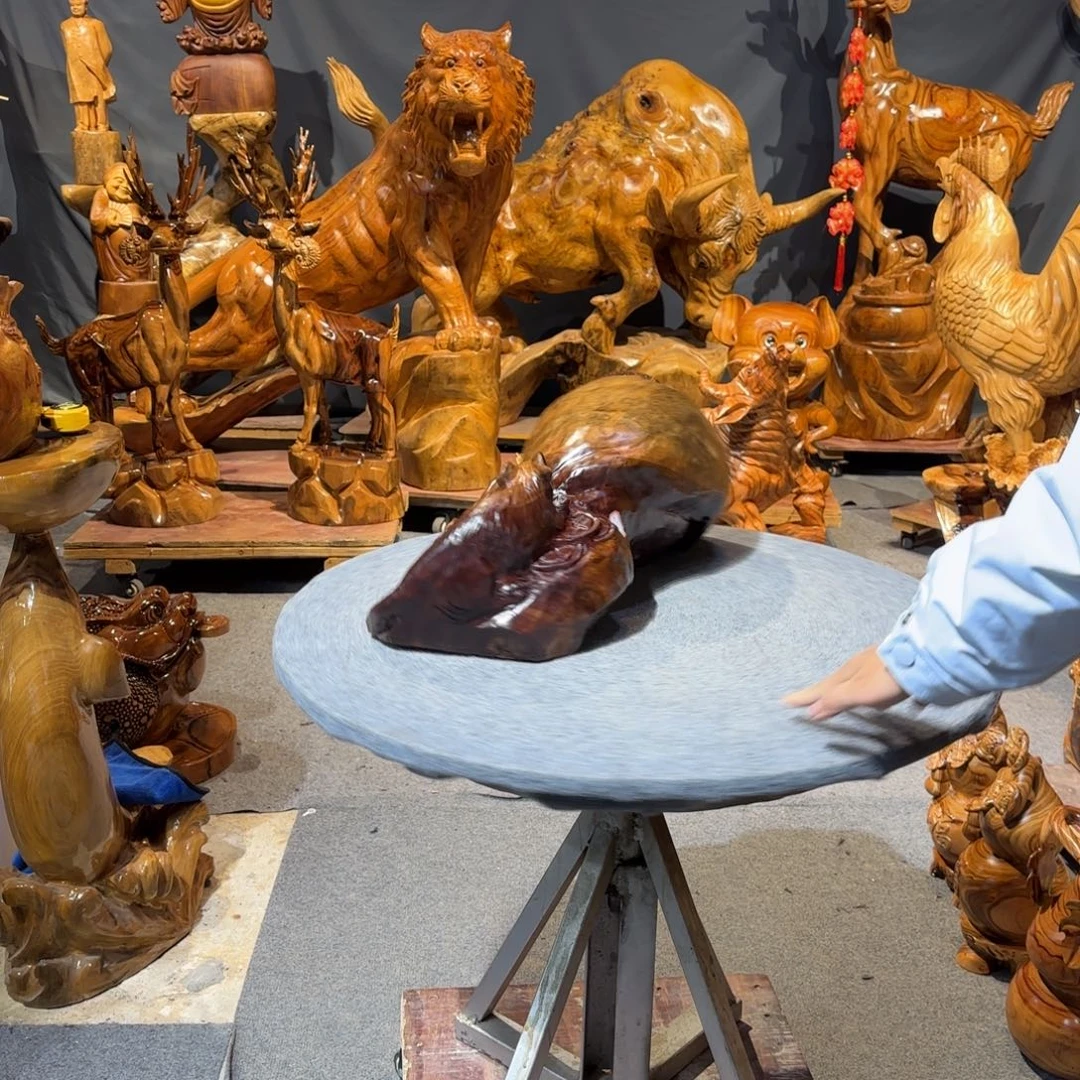 洋***宝香樟木老鼠实木摆件