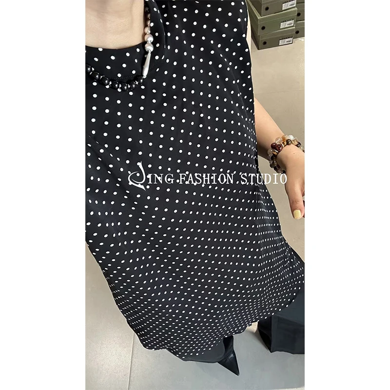 JING2025夏季新款11326波点无袖背心时尚女装百搭潮流上衣休闲