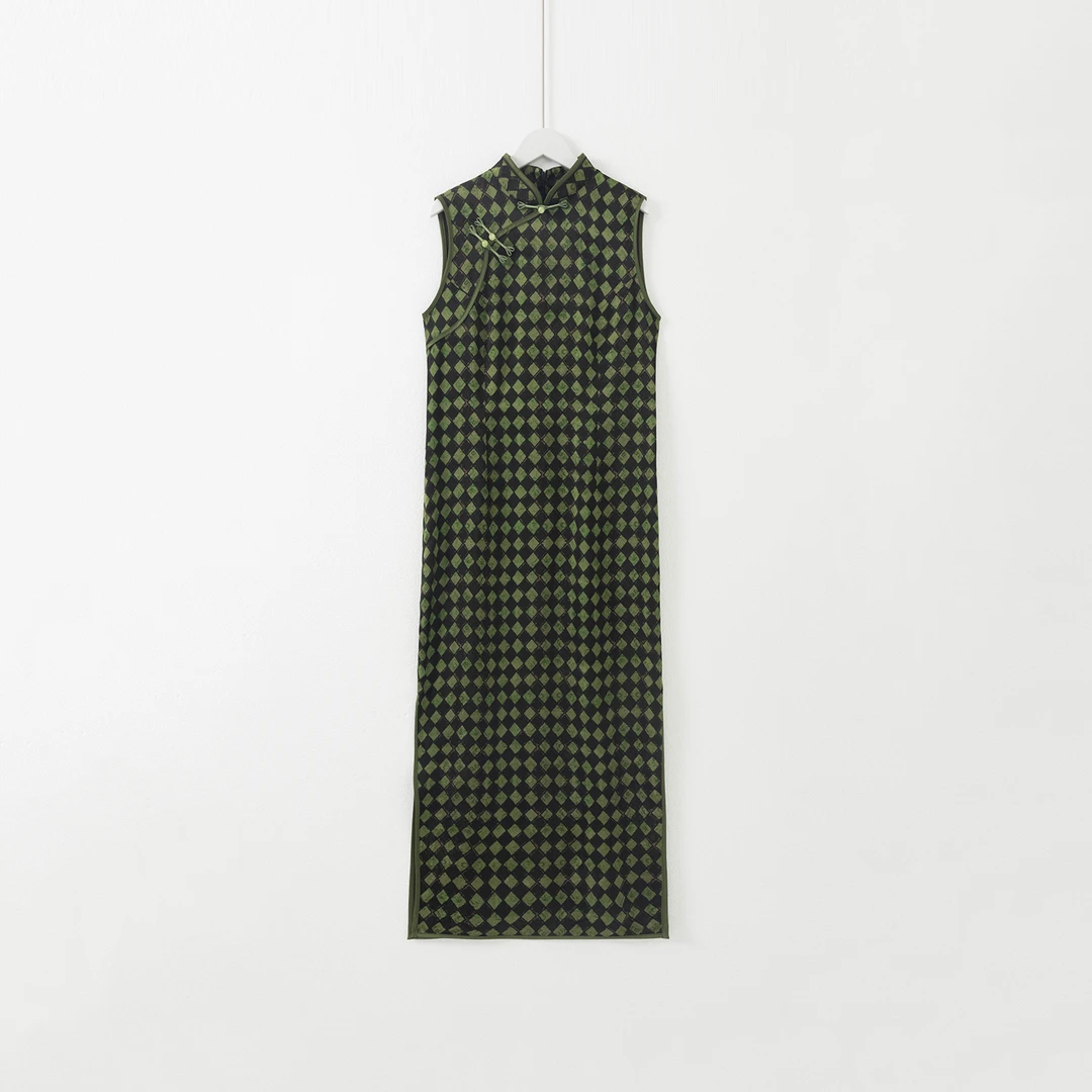 几里与麻 新款复古改良开叉旗袍 裙长126 胸围90 2061246