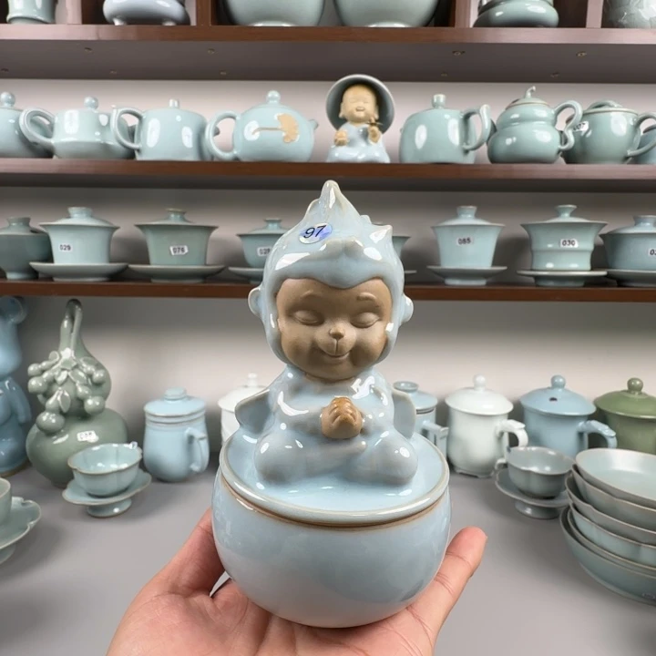 瓷片汝瓷悟空香炉圈足烧天青釉97