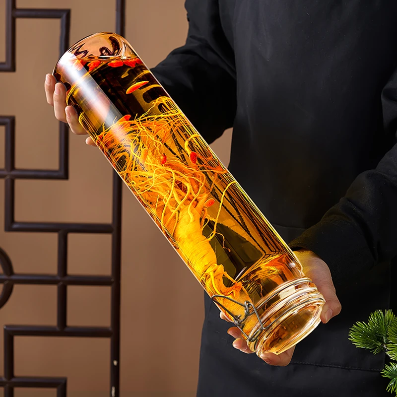 泡酒玻璃瓶专用酒瓶容器人参酒酿酒罐葡萄酒空瓶密封罐玻璃酒盛广