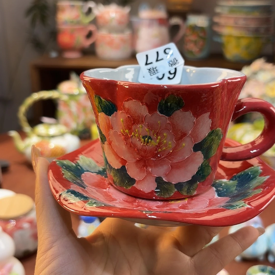 摆件景德镇手绘高温釉下彩陶瓷茶具