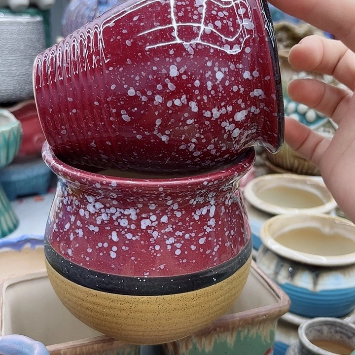 多肉绿植陶瓷花盆9.9包邮，有孔