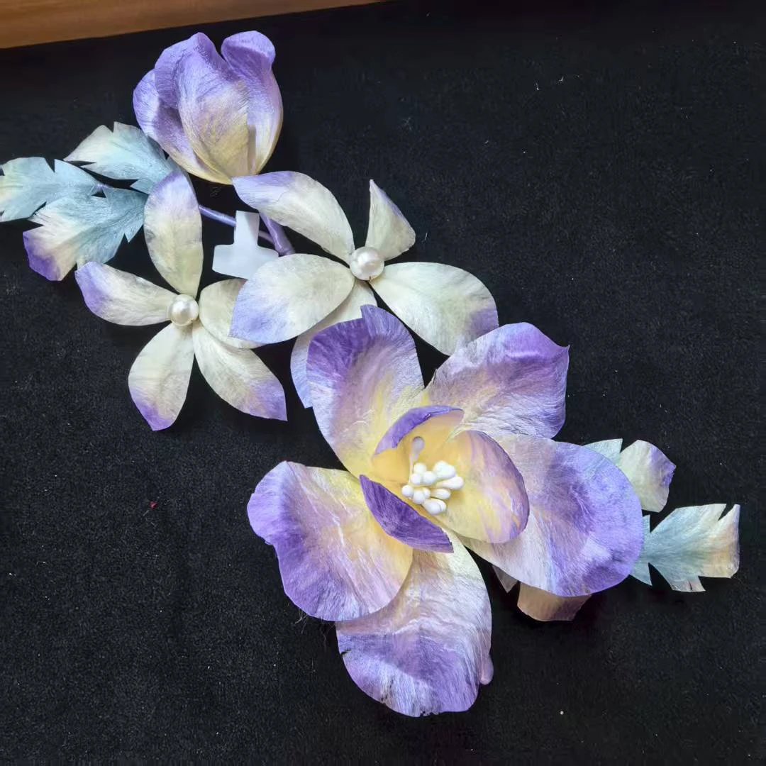 麦光光古风发饰汉服绒花发簪 手工制作默认商品微瑕 商品均有色差