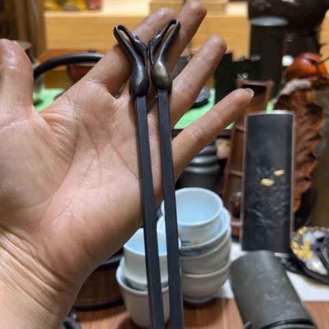蜜安罐瓷香炉锡茶则