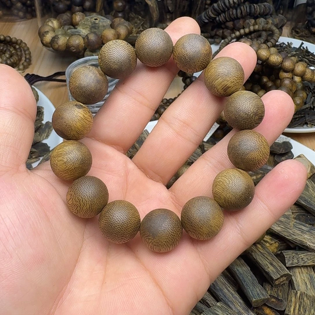 沉香沉香碎屑单圈圆珠1.6mm