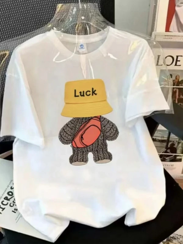 【100%纯棉】2025潮流纯棉圆领短袖百搭男女同款情侣款多种图案11