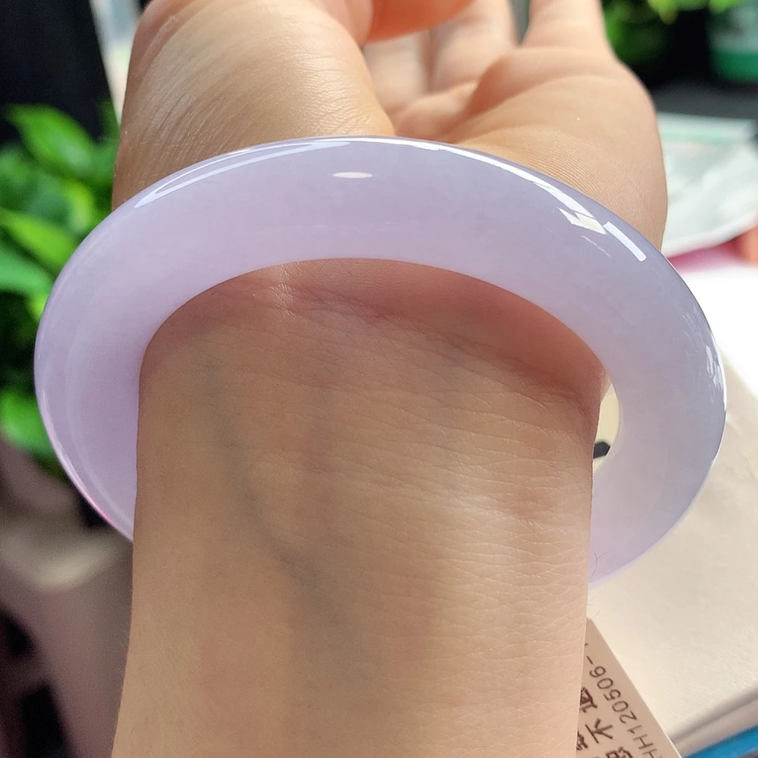 未镶嵌手镯翡翠5758圈口冰紫毕业梦中情镯28号