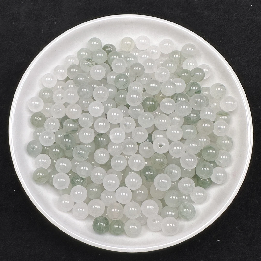 新疆冰天山脆圆珠N210卡6mm散珠30颗（赠弹力线）