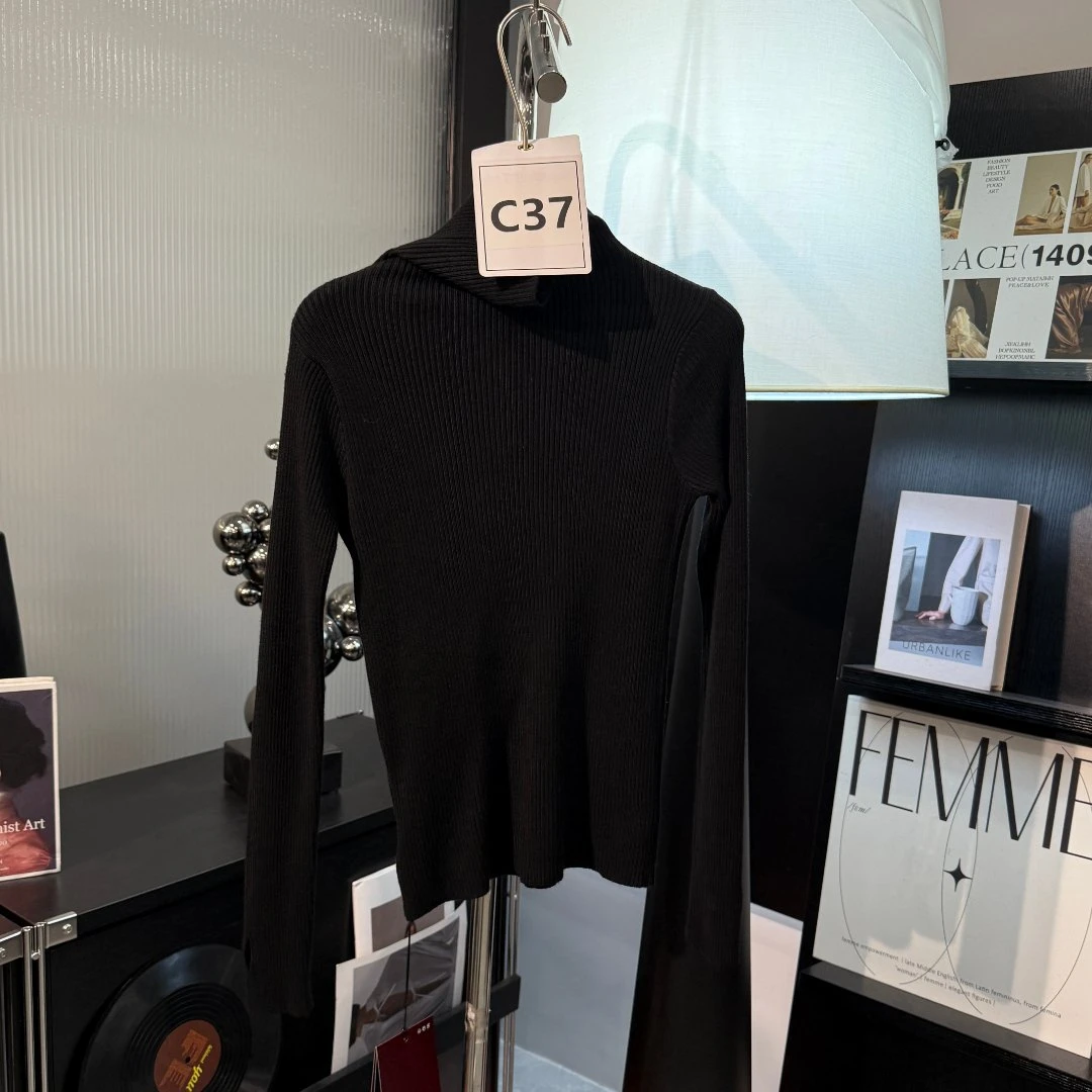 【编号C37】-显瘦气质时尚百搭女士设计师女装上衣9808