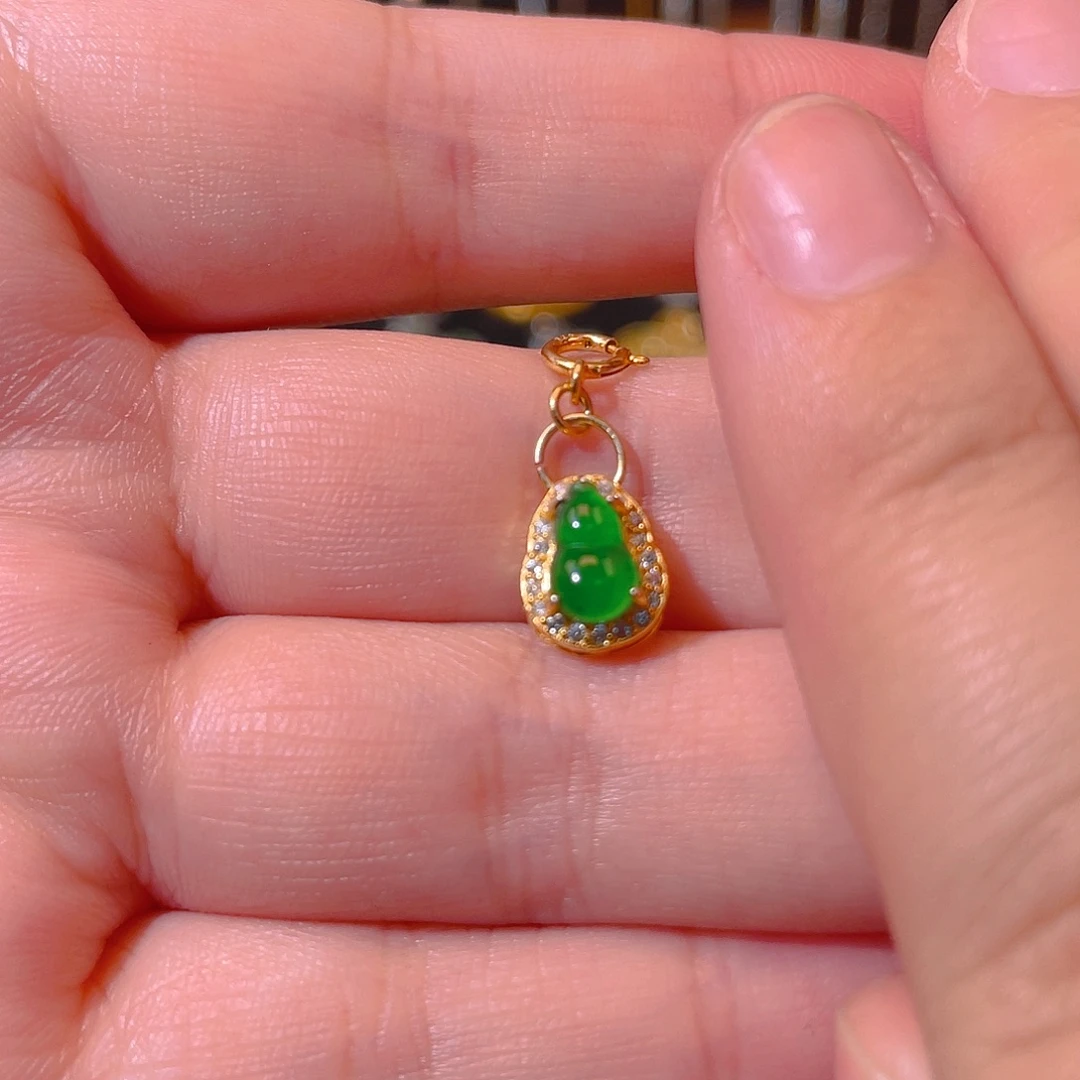 翡翠银S925镶嵌吊坠(不含链)