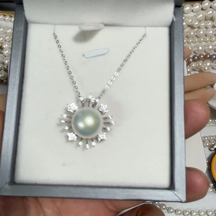 淡水珍珠颈饰银S925镶嵌倚**风