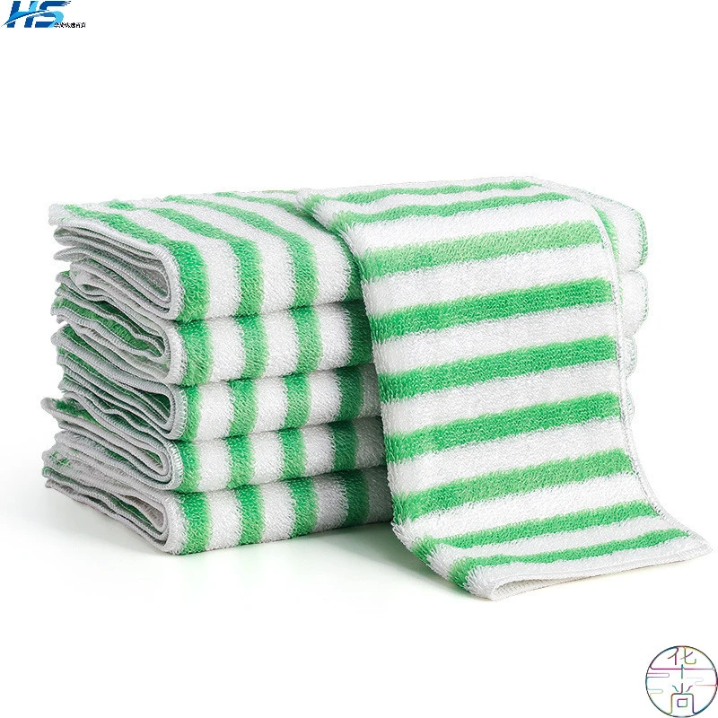 竹纤维洗碗布双面去油多功能加厚吸水家用不沾油清洁抹布百洁布福