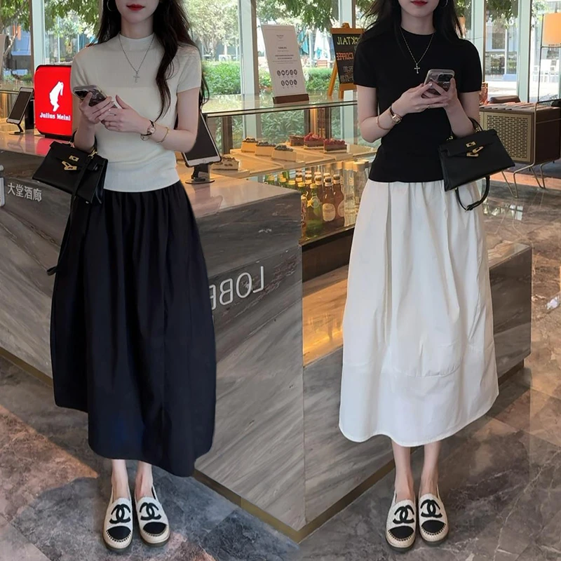 半身裙女今年流行爆款a字黑色裙子高级感伞裙2025年春季半裙长款