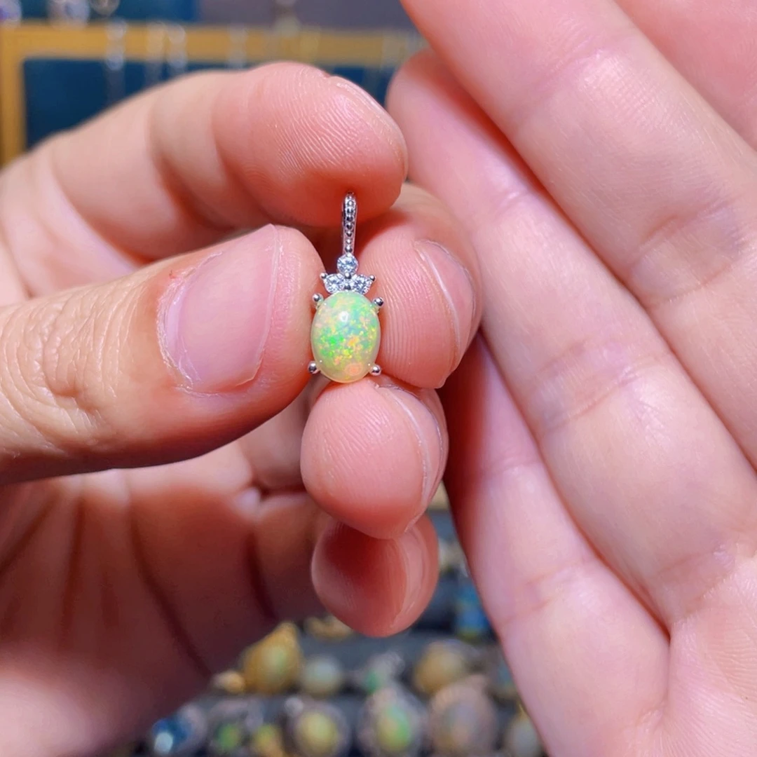 欧泊吊坠）银S925镶嵌