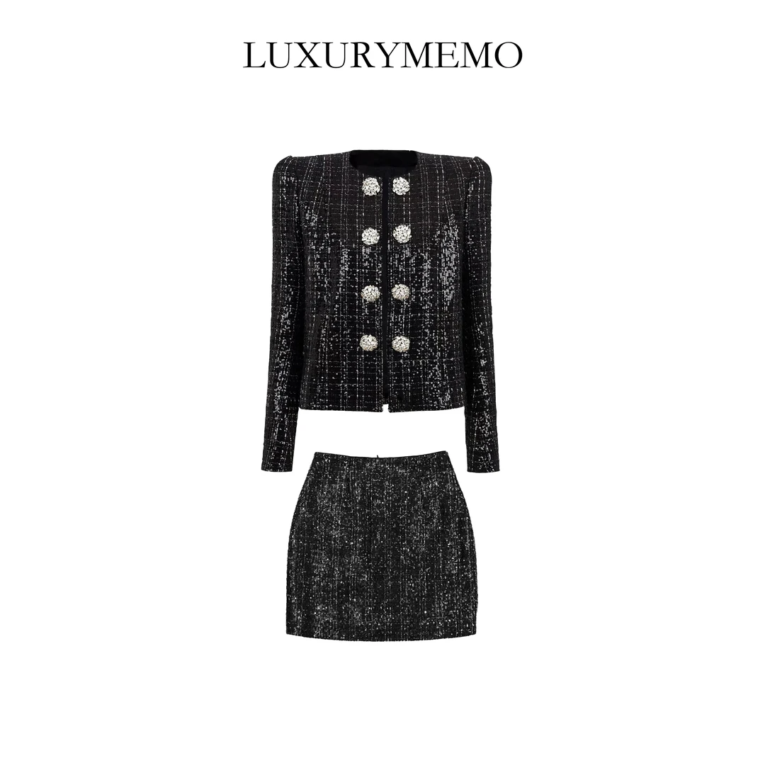 LUXURYMEMO【刘熊熊】气质轻奢时尚重工亮闪闪套装