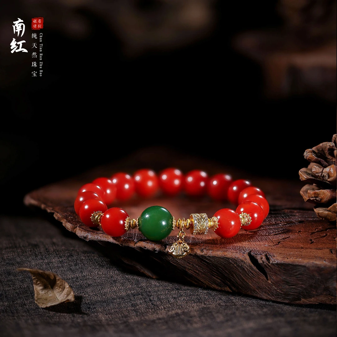 【桃总推荐】 diy瓦西南红10mm圆珠手串@@ZY50823005