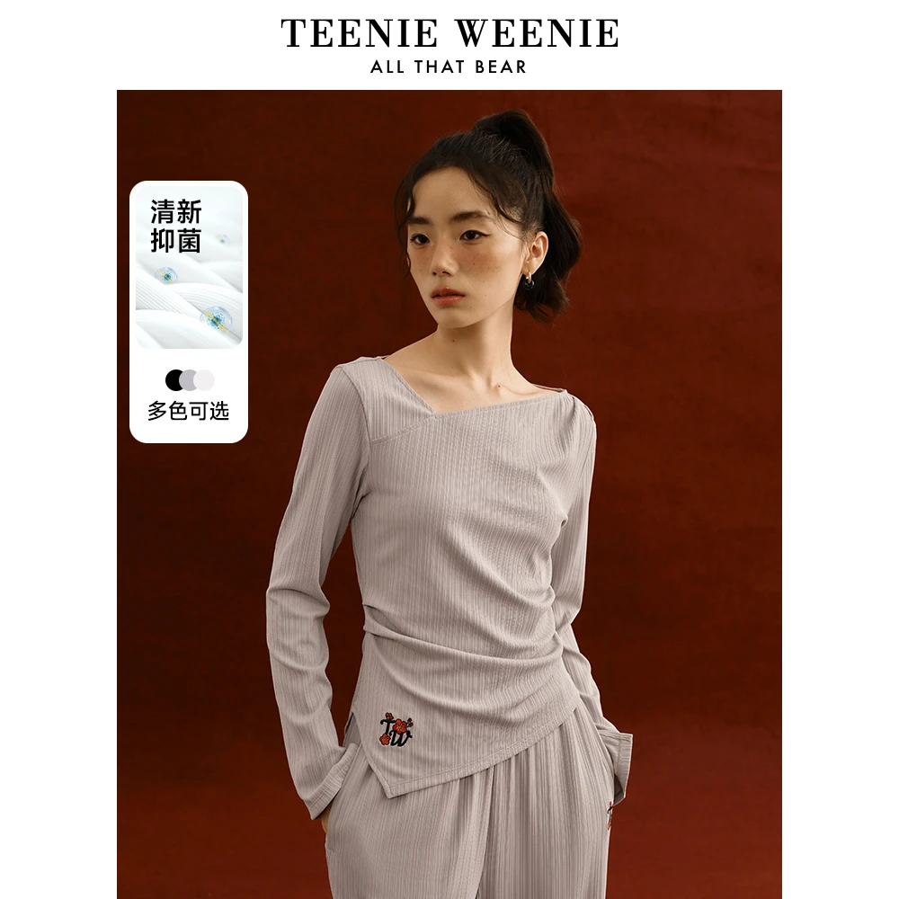 【达人专属】Teenie Weenie小熊长袖25T恤潮流打底衫女TTLA255101I