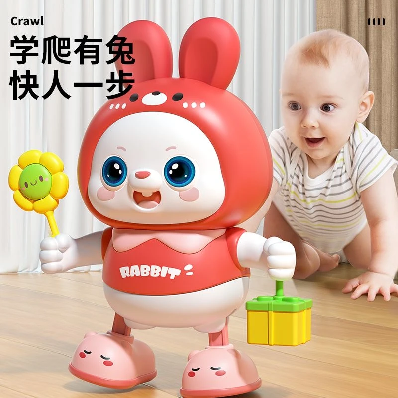 婴儿早教益智电动跳舞兔子练习抬头训练婴儿玩具0-6个月1-3岁以上