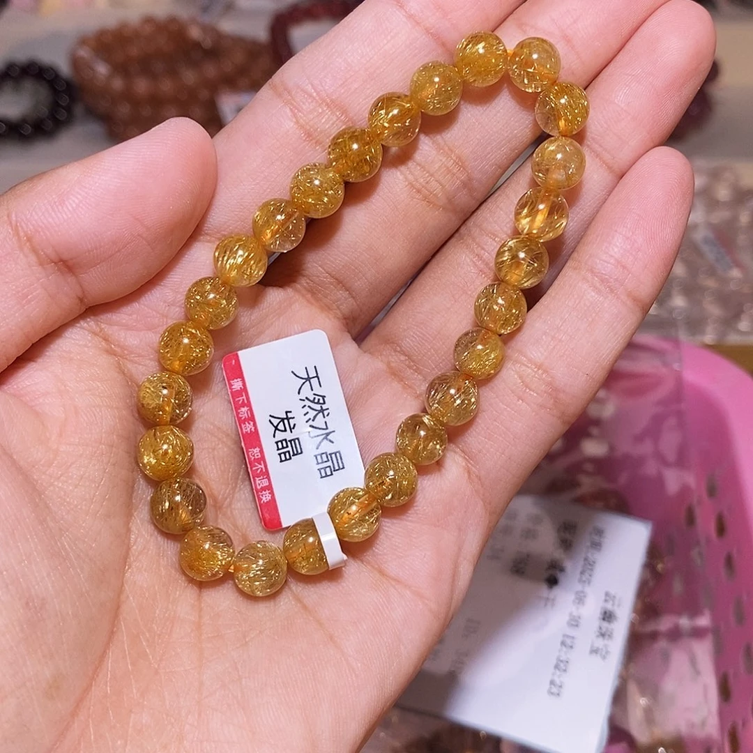 咸***干发晶手链未镶嵌烟花发晶