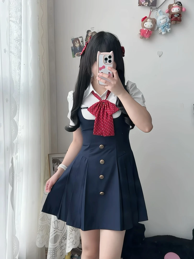 【背心裙套装】单排扣秋季黑色绀色灰色JK套装日系学院风显瘦显高