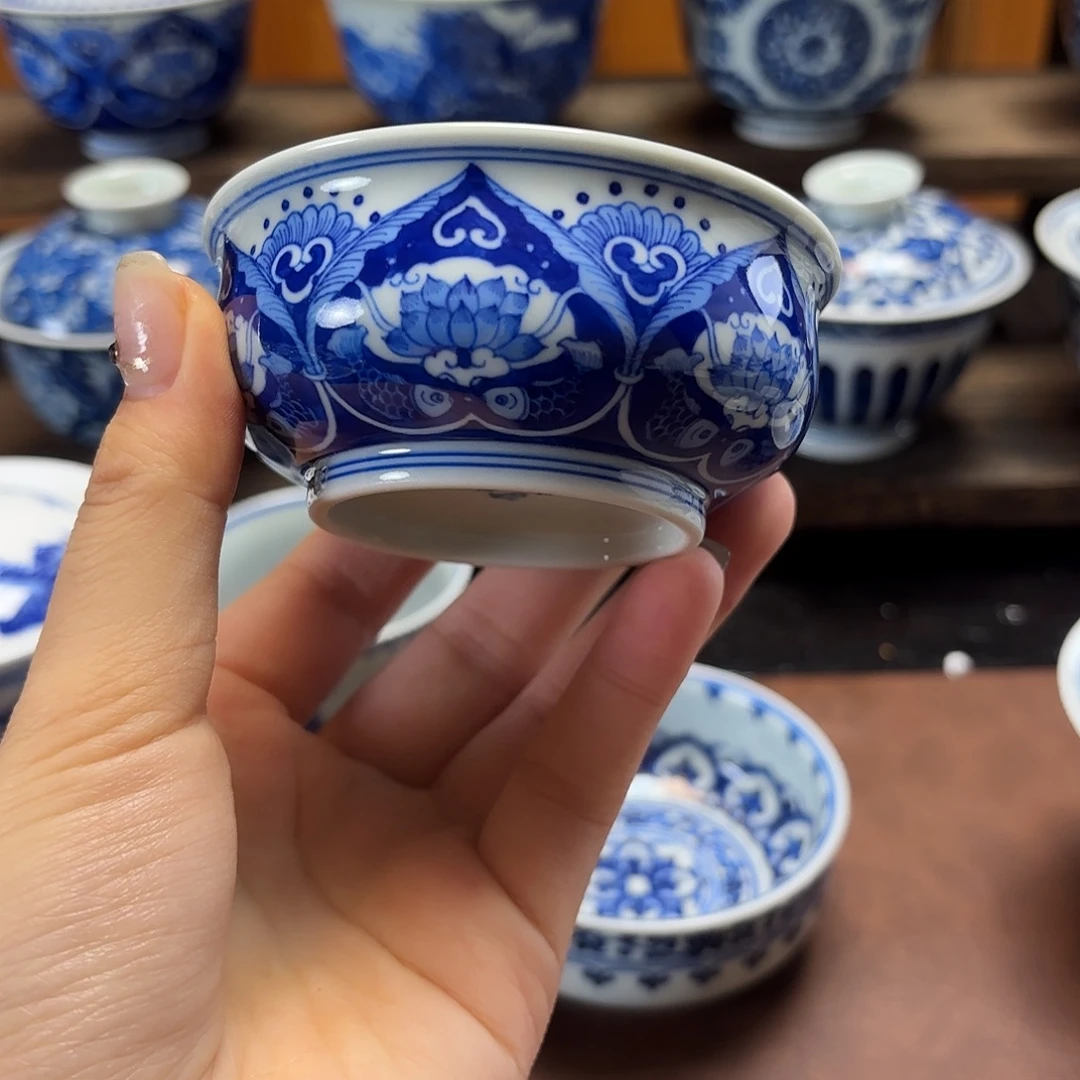 景德镇纯手工手绘三兔炉式杯