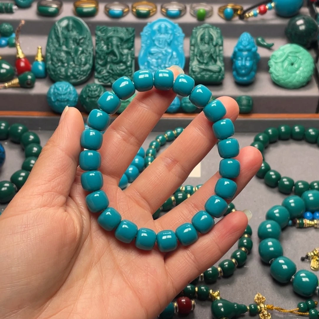 石材卡10天空蓝老型手串（微瑕）