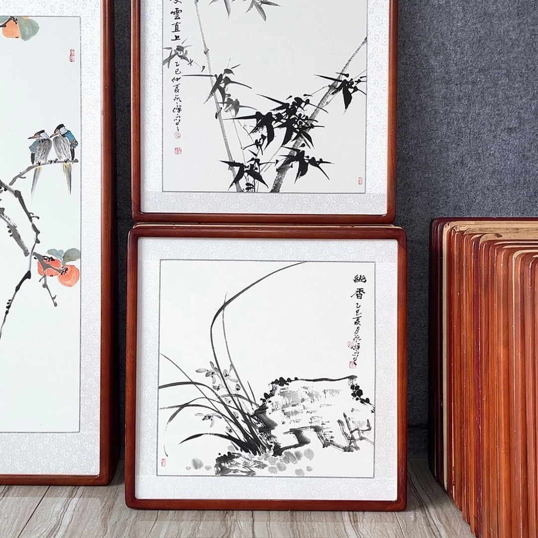 国画书画作品带框63×63