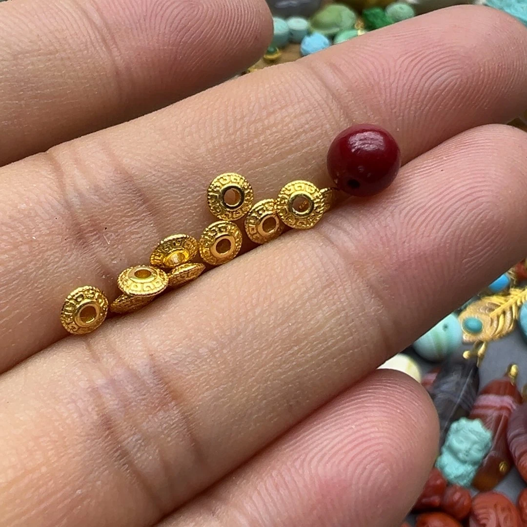 南红玛瑙颈饰银S925镀金镶嵌