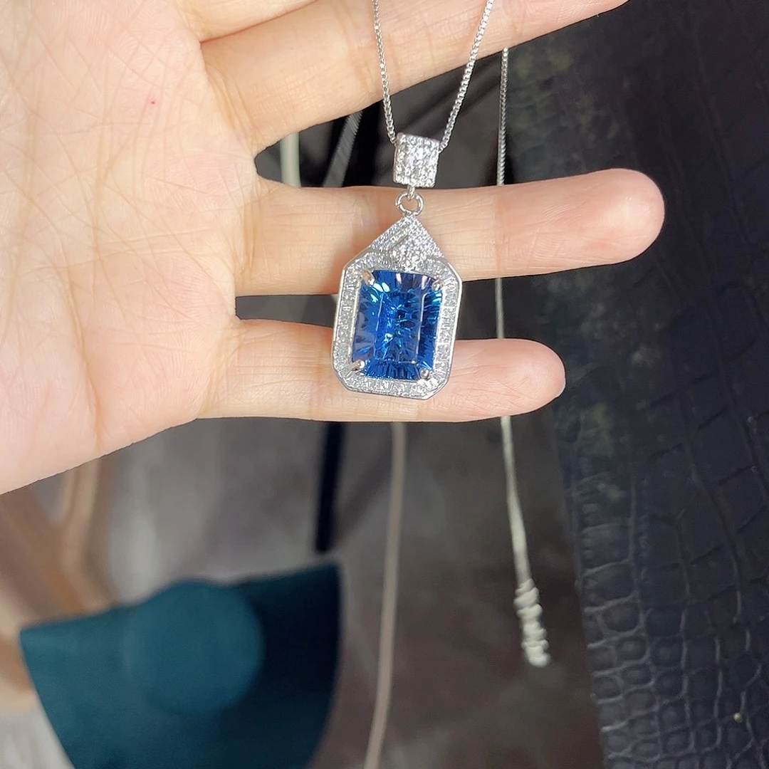 颈饰蓝宝石银S925镶嵌