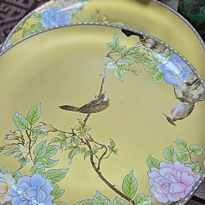 瓷片瑕疵爆花或划痕琴瑟10寸2个大盘66666