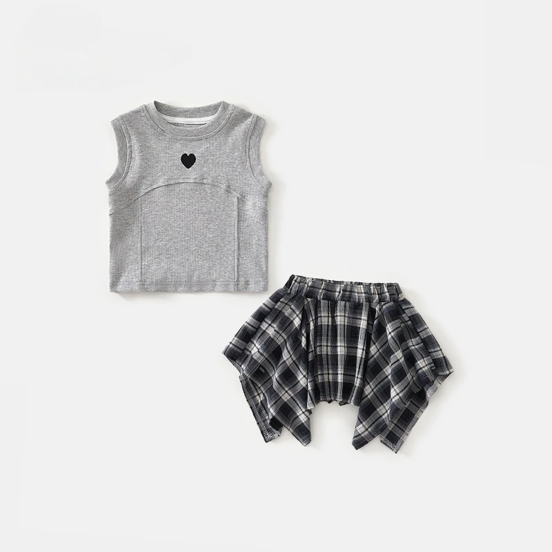 女童套装裙子夏季2025新款洋气时髦夏日女孩宝宝休闲儿童夏装衣服