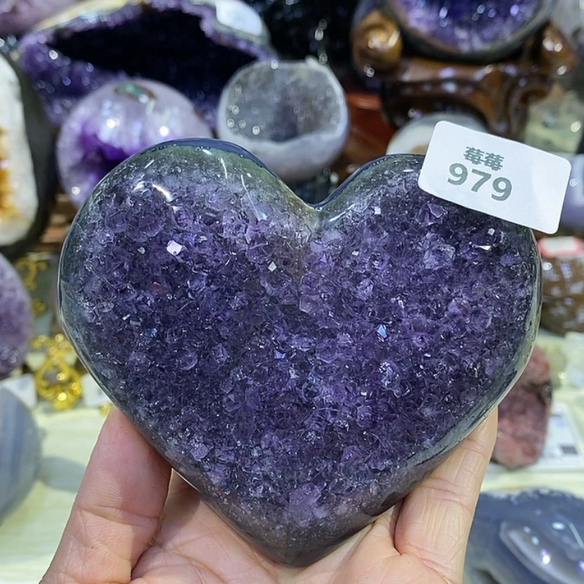 【闪购商品】银S925镶嵌珠宝半成品紫晶爱心