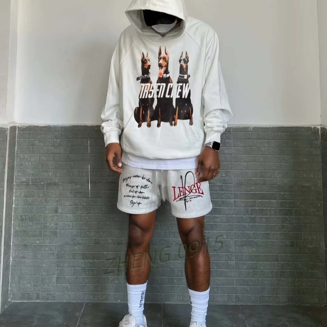 美式痞帅hiphop休闲短裤男夏季潮牌百搭宽松情侣装抽绳运动五分裤