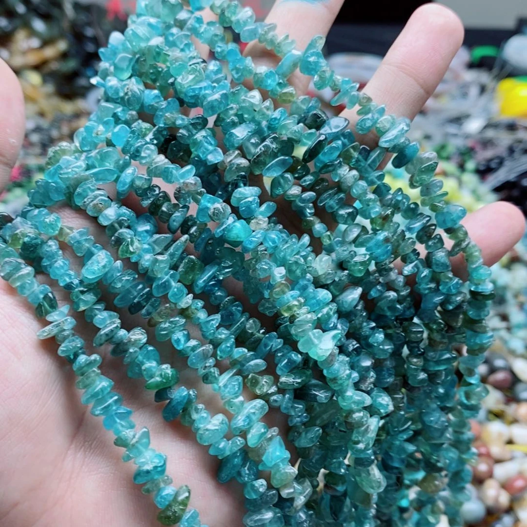 未镶嵌玛瑙/玉髓珠宝半成品一条天然蓝磷灰碎石B6
