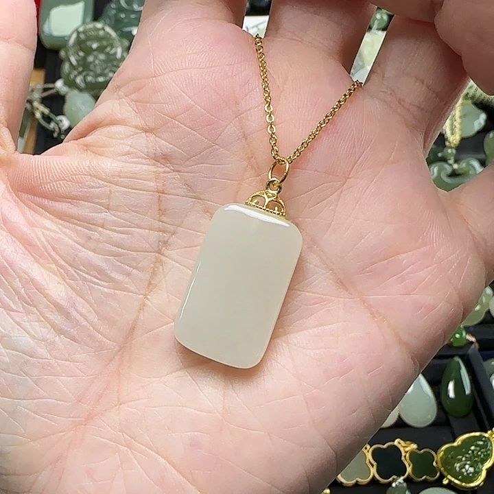 颈饰银S925镶嵌和田玉∗****