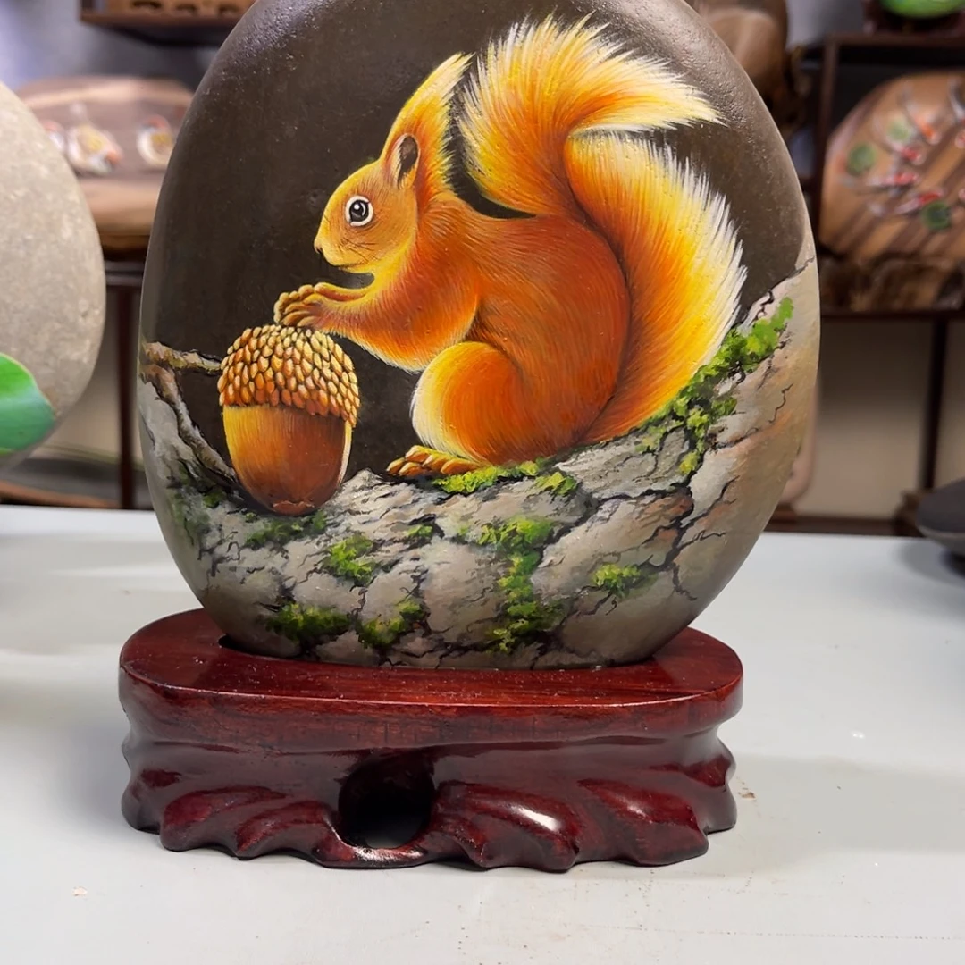 石材松鼠 家居摆件