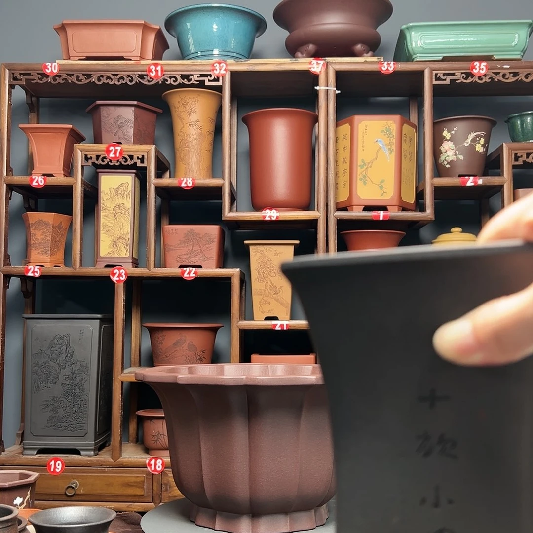 紫砂花盆骏*✨紫砂花盆