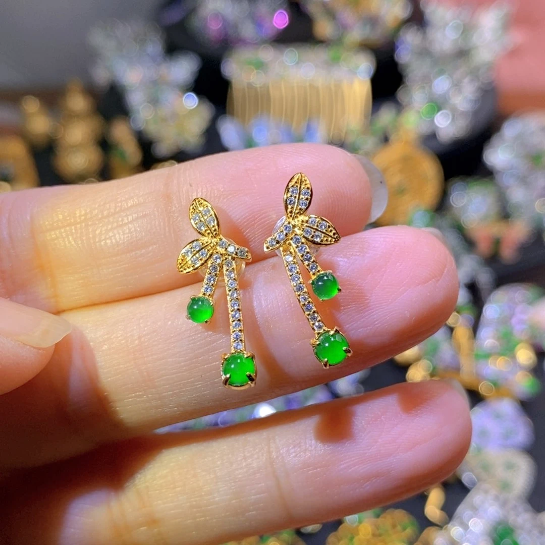 吊坠(不含链)银S925镶嵌翡翠