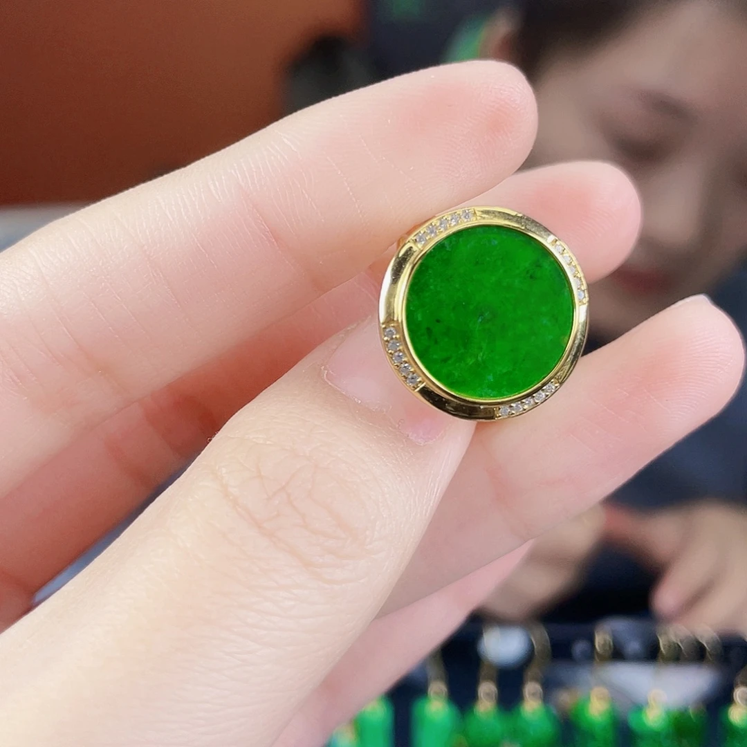 翡翠银S925镶嵌耳饰