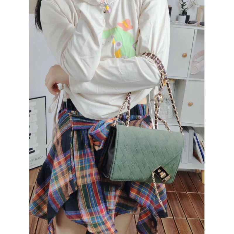 高级感小包包女20254夏季新款潮流斜挎包菱格链条单肩时尚小方包