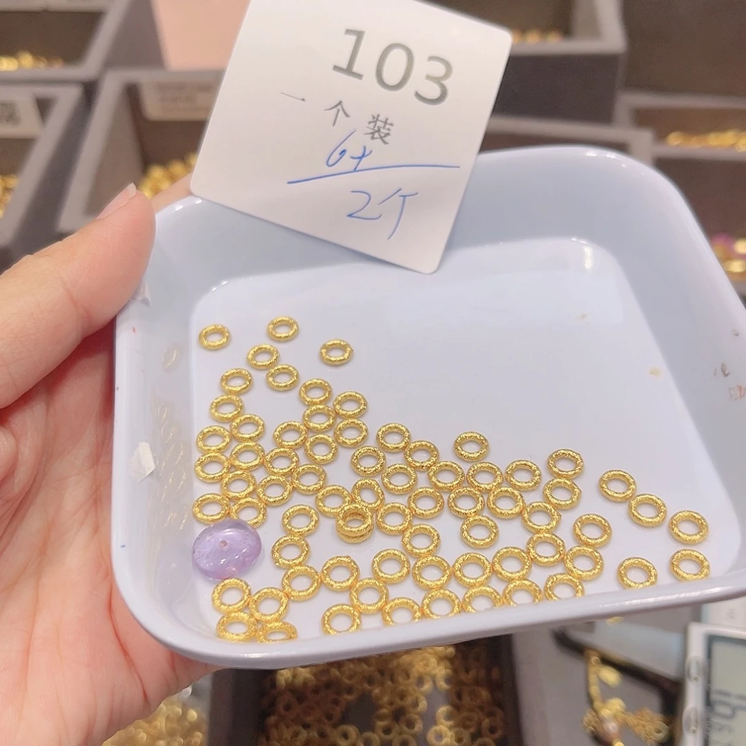 水晶珠宝半成品银S925镀金镶嵌103