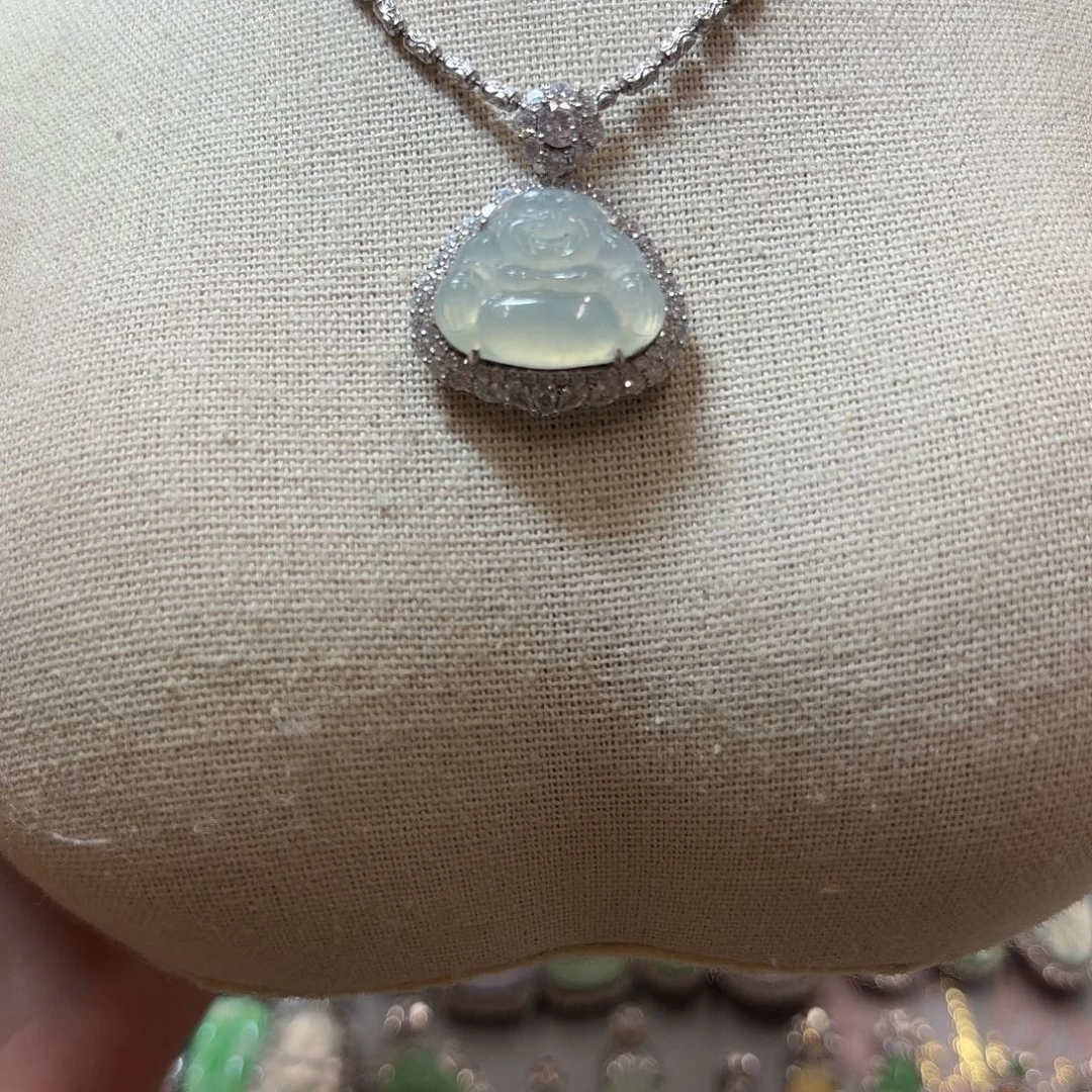 翡翠银S925镶嵌吊坠(不含链)