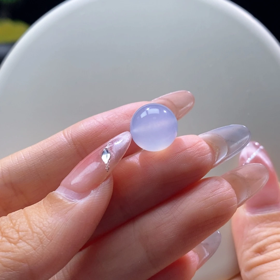 翡翠未镶嵌颈饰翡翠高冰梦幻紫珠12.4mm