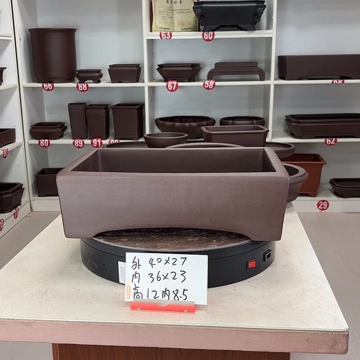 东***月紫砂花盆过桥小号