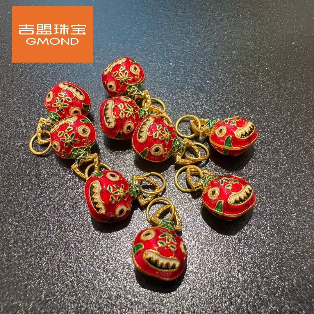 【颜老五黄金甄选】足金999珐琅吞进兽卡8mm挂坠  先鉴后发
